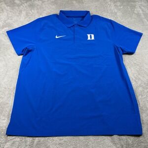Duke Blue Devils Nike Polo Shirt Men 2XL Blue Dri-Fit Short Sleeve DZ8490-480